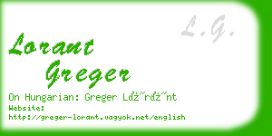 lorant greger business card